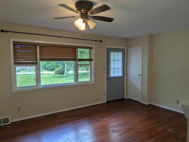 N51W14111 Lancaster Ave, Menomonee Falls, WI 53051 - empty room with dark wood-type flooring and a ceiling fan