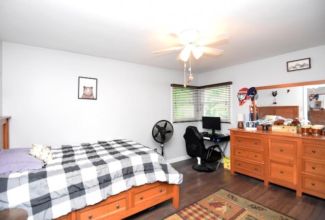 6401 237th Ave, Salem, WI 53168 - bedroom featuring wood finished floors and ceiling fan