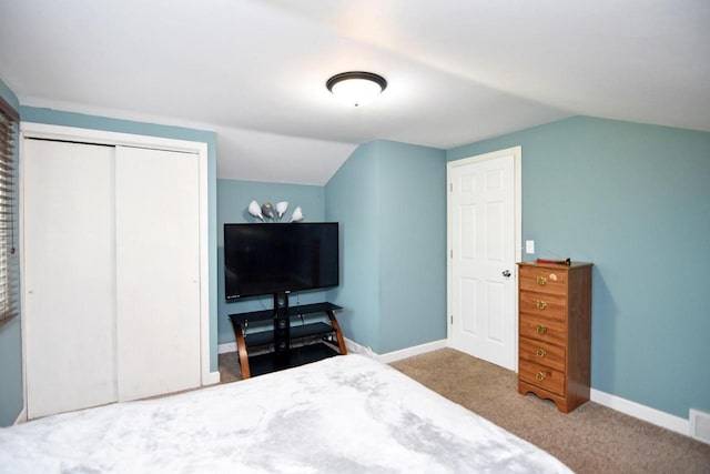6401 237th Ave, Salem, WI 53168 - carpeted bedroom featuring vaulted ceiling and a closet