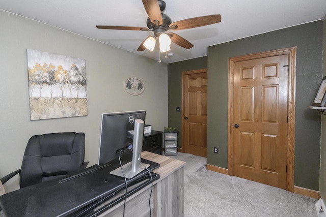 2335 Macarthur Rd, Waukesha, WI 53188 - office area with a ceiling fan and light colored carpet