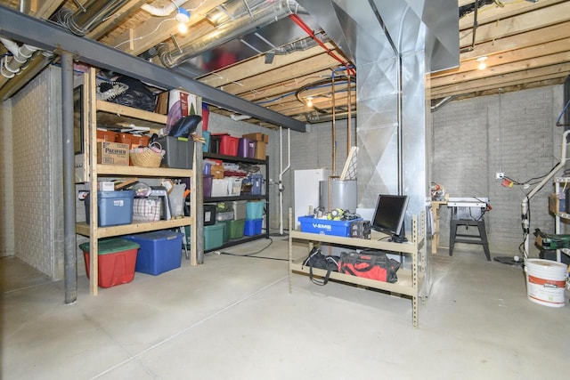 2335 Macarthur Rd, Waukesha, WI 53188 - unfinished basement with brick wall