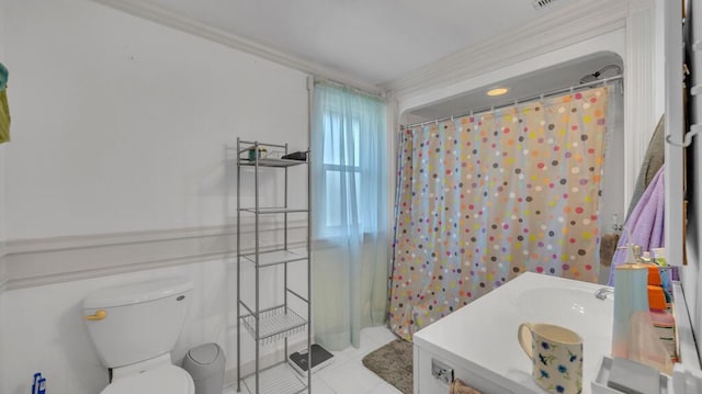 1345 Annie Ct, Sheboygan, WI 53083 - full bath with vanity, tile patterned floors, and a shower with shower curtain