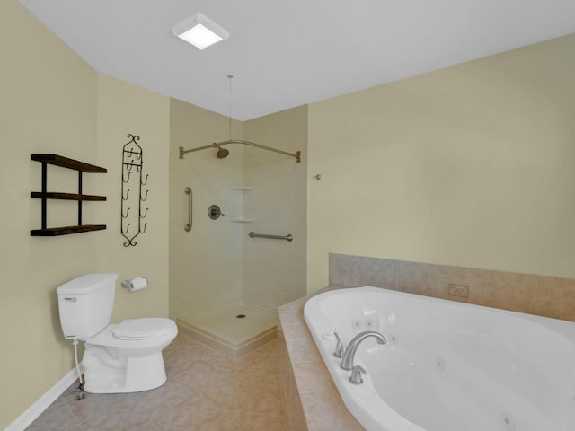 N8986 Swift Lake Dr, East Troy, WI 53120 - bathroom with a tub with jets, tiled shower, and tile patterned floors
