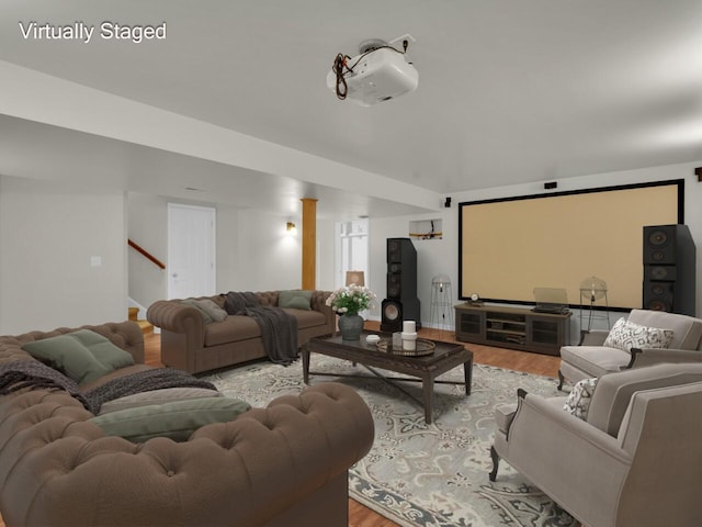 N8986 Swift Lake Dr, East Troy, WI 53120 - cinema room with light wood finished floors