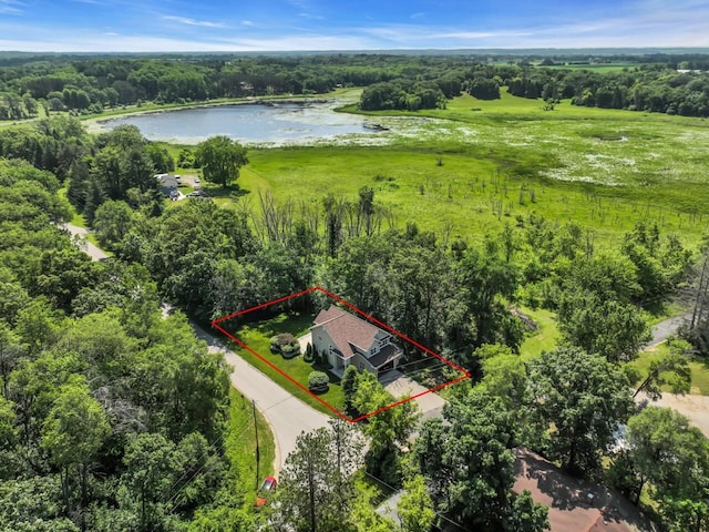 N8986 Swift Lake Dr, East Troy, WI 53120 - aerial view of property's location featuring a large body of water and property parcel outlined