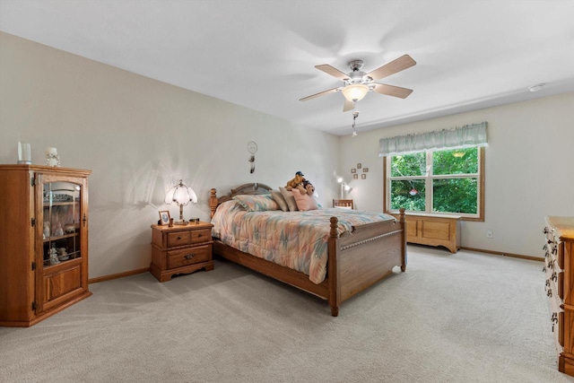 10724 S Christina Ct, Oak Creek, WI 53154 - bedroom with light colored carpet and ceiling fan
