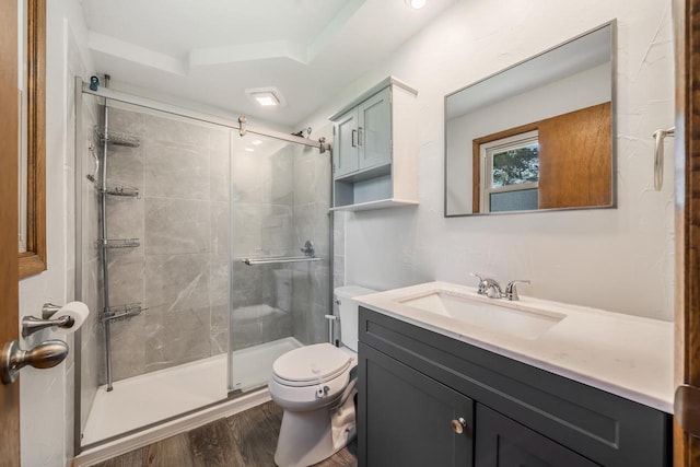 531 E Taft Ave, Appleton, WI 54915 - full bath featuring a shower stall, vanity, and wood finished floors