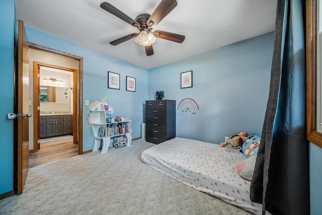 531 E Taft Ave, Appleton, WI 54915 - carpeted bedroom featuring ensuite bath and a ceiling fan