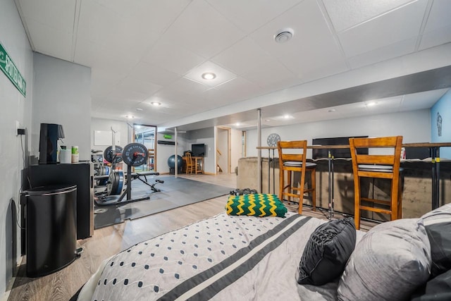 531 E Taft Ave, Appleton, WI 54915 - exercise area with wood finished floors and a paneled ceiling