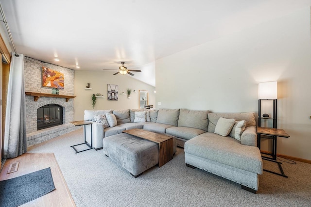 531 E Taft Ave, Appleton, WI 54915 - carpeted living area featuring ceiling fan and a fireplace