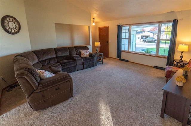 W5353 Amy Ave, Appleton, WI 54915 - carpeted living area featuring lofted ceiling and baseboards