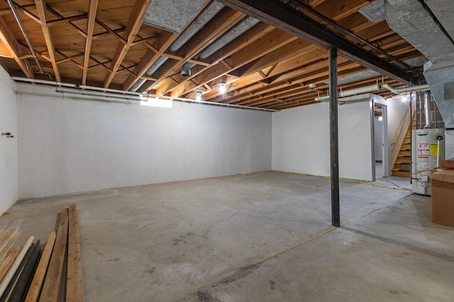 2015 E College Ave, Appleton, WI 54915 - unfinished basement with water heater and stairway