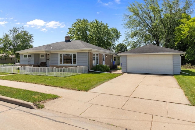 2015 E College Ave, Appleton, WI 54915 - single story home with a chimney, a garage, and an outdoor structure