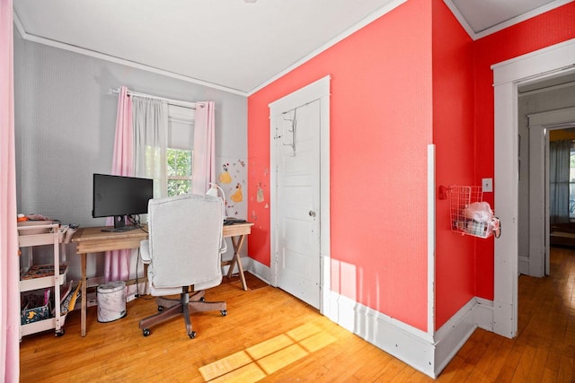 622 Grant St, Fort Atkinson, WI 53538 - office featuring ornamental molding and wood finished floors