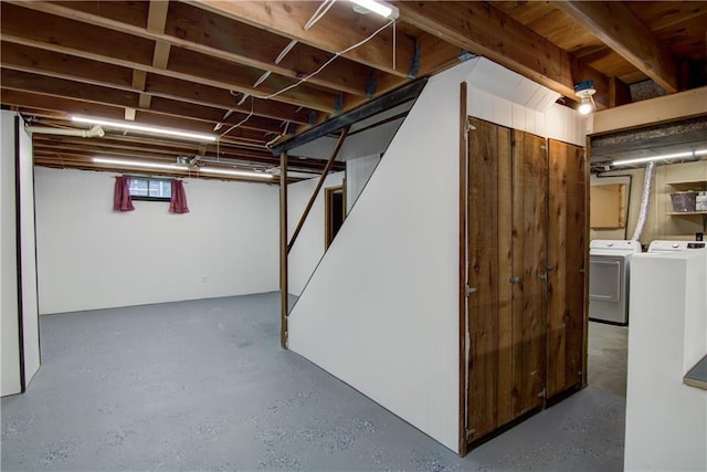 3474 Delbert Rd, Eau Claire, WI 54703 - basement with washer and dryer and stairs