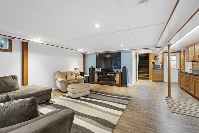 4350 S US Highway 45, Oshkosh, WI 54902 - living room featuring light wood finished floors and recessed lighting