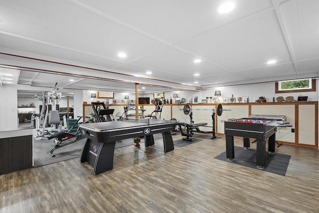 4350 S US Highway 45, Oshkosh, WI 54902 - workout area with recessed lighting and wood finished floors