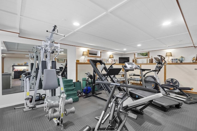4350 S US Highway 45, Oshkosh, WI 54902 - gym with recessed lighting and carpet