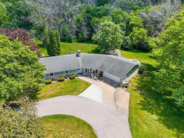 3631 Lost Ln, De Pere, WI 54115 - view from above of property with a heavily wooded area