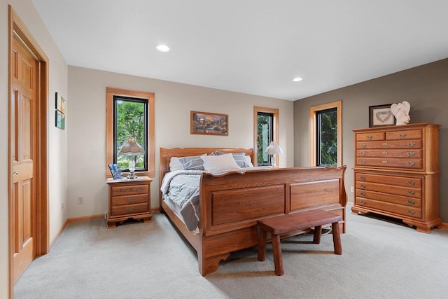 5330 Deer Trail Ln, Sheboygan, WI 53083 - bedroom with light carpet and recessed lighting