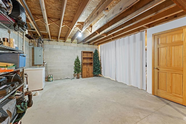 1630 Central St, Oshkosh, WI 54901 - unfinished basement with electric panel and concrete block wall