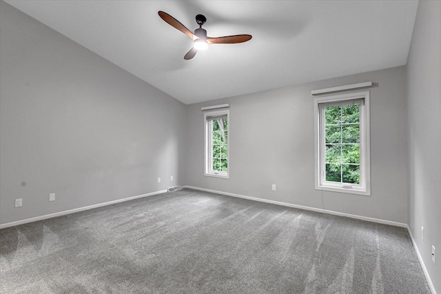 2855 River Birch Dr Unit D, Brookfield, WI 53045 - carpeted spare room with plenty of natural light, a ceiling fan, and vaulted ceiling