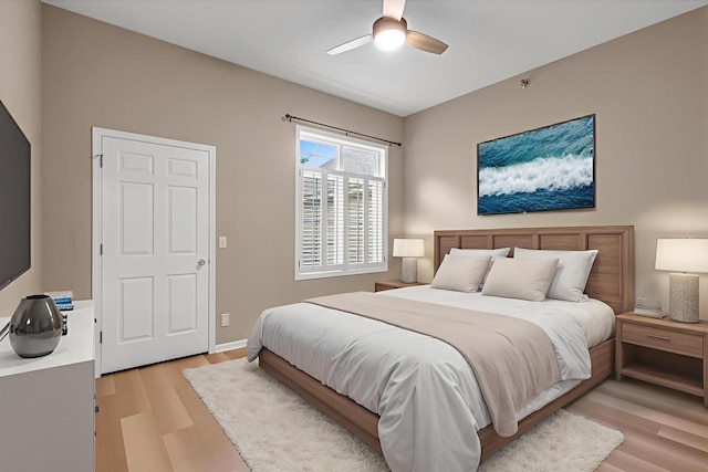 2855 River Birch Dr Unit D, Brookfield, WI 53045 - bedroom with light wood finished floors and a ceiling fan