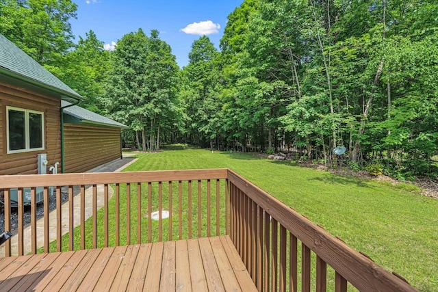 1780 Amik Lake Ln, Lac Du Flambeau, WI 54538 - wooden deck featuring a yard