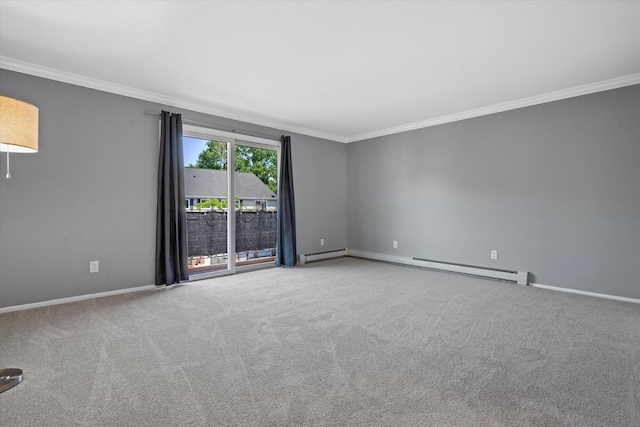 1152 Pilgrim Pkwy, Elm Grove, WI 53122 - carpeted spare room with crown molding and a baseboard heating unit