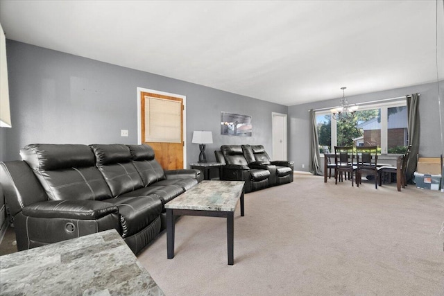 3021 Dwight St, Racine, WI 53403 - living area featuring a chandelier and light colored carpet