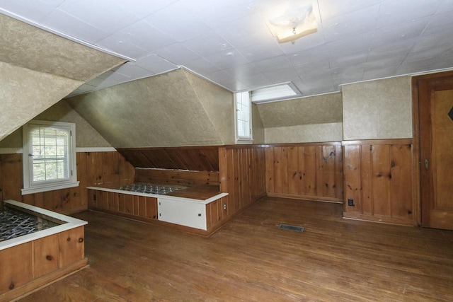 3940 N 64th St, Milwaukee, WI 53216 - bonus room with wood finished floors, wood walls, and lofted ceiling