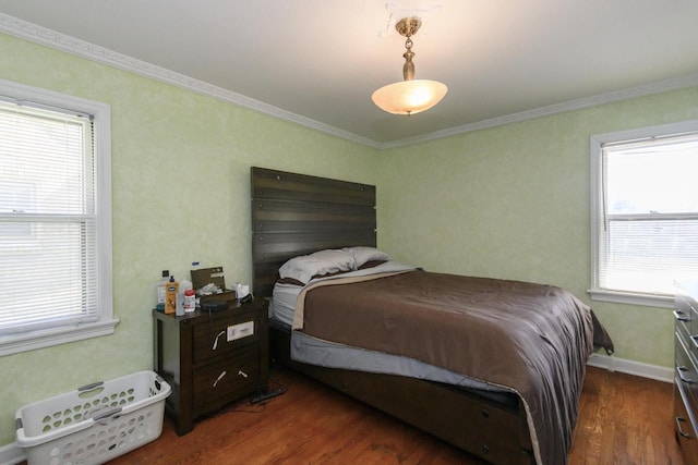3940 N 64th St, Milwaukee, WI 53216 - bedroom featuring dark wood finished floors and ornamental molding