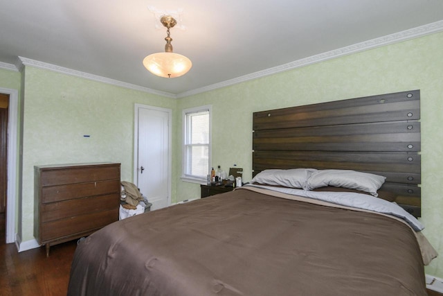 3940 N 64th St, Milwaukee, WI 53216 - bedroom with ornamental molding and dark wood-style floors