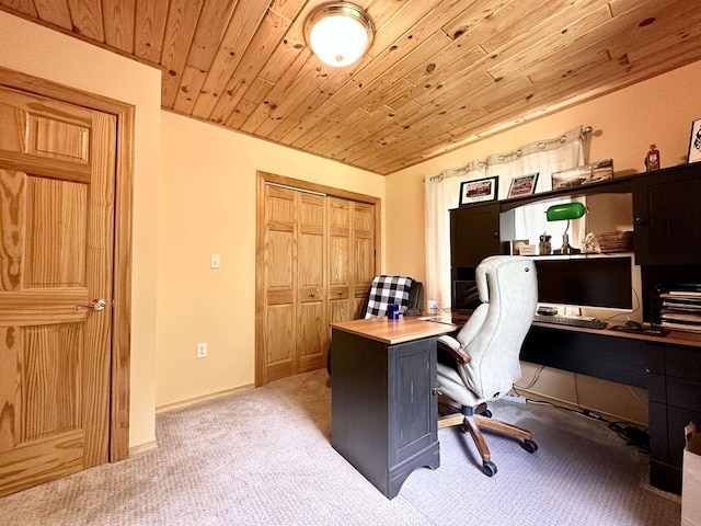 N6448 Neva Lake Rd, Deerbrook, WI 54424 - carpeted home office with wooden ceiling