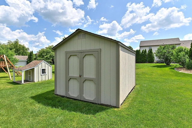 2191 W Hope Ln, Oak Creek, WI 53154 - view of shed with a playground