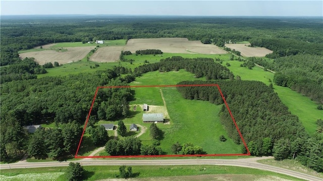 15754 County Highway M, New Auburn, WI 54757 - aerial view of property and surrounding area with property boundaries highlighted