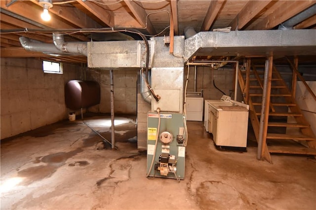 15754 County Highway M, New Auburn, WI 54757 - below grade area featuring heating fuel and washing machine and dryer