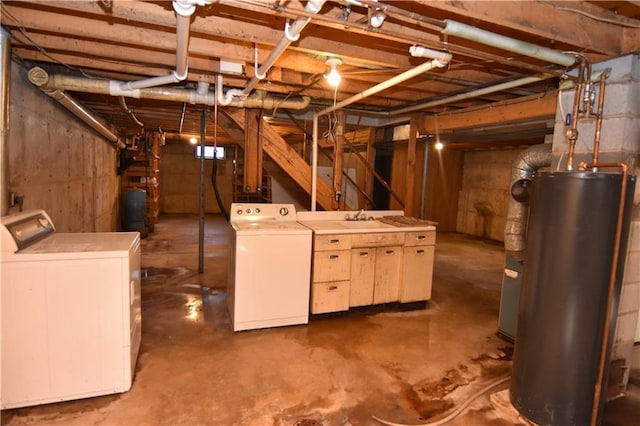 15754 County Highway M, New Auburn, WI 54757 - unfinished below grade area with water heater and independent washer and dryer