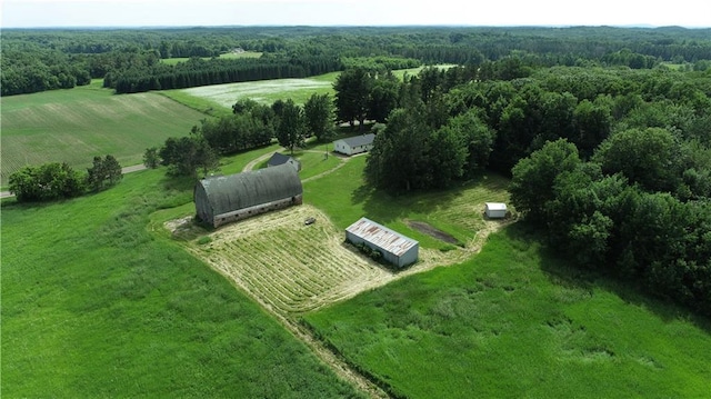 15754 County Highway M, New Auburn, WI 54757 - aerial view of property's location featuring rural landscape and a heavily wooded area