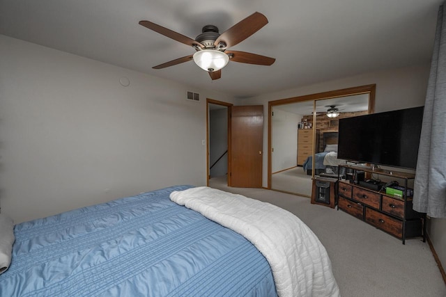 1363 Josephine St Unit E, Waukesha, WI 53186 - bedroom featuring carpet flooring, a ceiling fan, and a closet