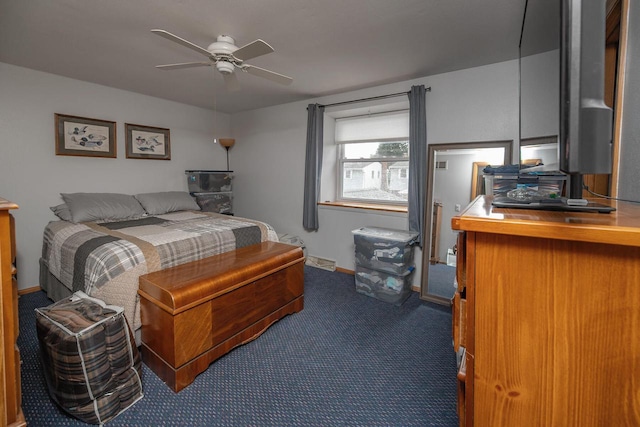 1363 Josephine St Unit E, Waukesha, WI 53186 - carpeted bedroom featuring a ceiling fan and baseboards