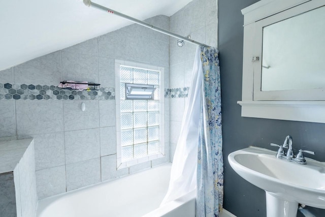 3011 16th St, Racine, WI 53405 - full bath featuring shower / bath combination with curtain and a sink