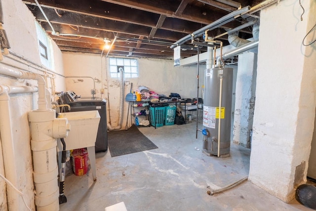 3011 16th St, Racine, WI 53405 - below grade area with gas water heater and independent washer and dryer