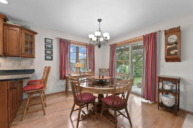 W203N16149 Pin Oak Cir, Jackson, WI 53037 - dining area featuring light wood finished floors, a chandelier, and healthy amount of natural light