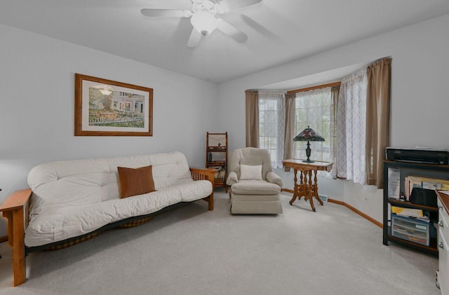W203N16149 Pin Oak Cir, Jackson, WI 53037 - carpeted living room with ceiling fan and baseboards