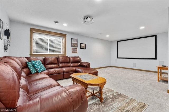 3735 Crest Ridge Ct, Eau Claire, WI 54701 - home theater room featuring light carpet and recessed lighting