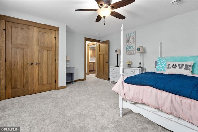 3735 Crest Ridge Ct, Eau Claire, WI 54701 - bedroom with light carpet and ceiling fan