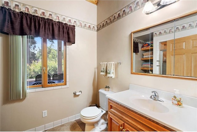 2282 71st St, Luck, WI 54853 - bathroom with vanity and a shower with shower door
