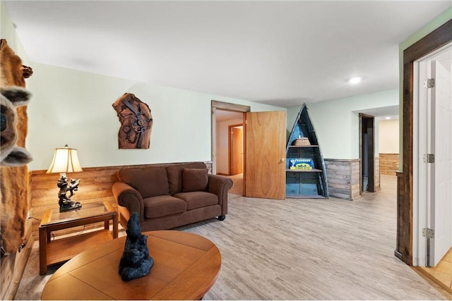 2282 71st St, Luck, WI 54853 - living room with wood finished floors and a wainscoted wall