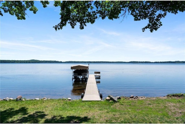 2282 71st St, Luck, WI 54853 - dock featuring a water view and boat lift